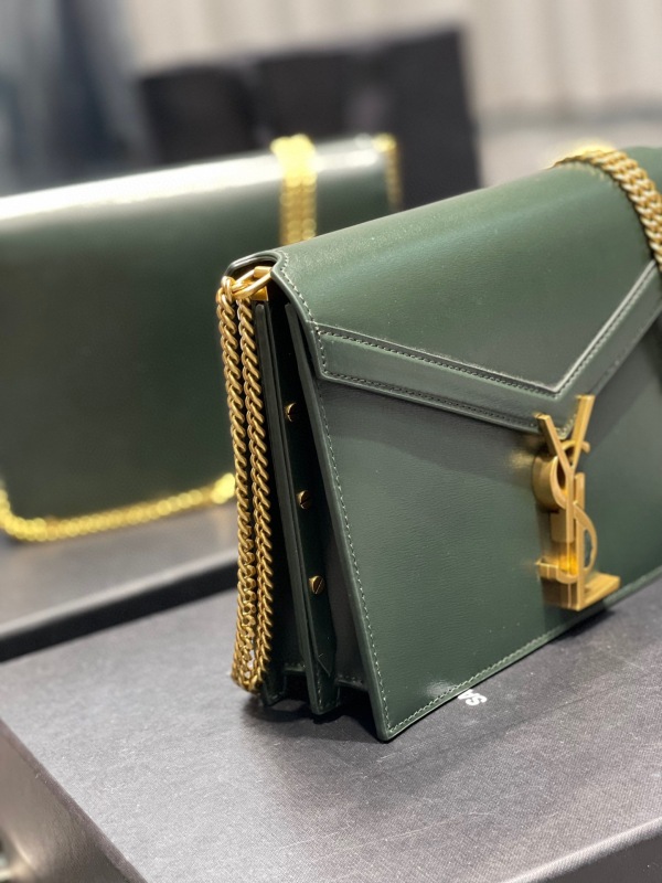Saint Laurent Cassandra Medium Chain Bag Black/White/Red/Green/Burgundy For Women‎ 8.6in/22cm