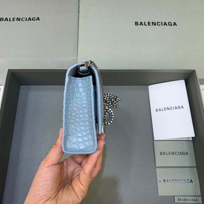 Balenciaga Hourglass Wallet On Chain in Blue, For Women, Women’s Bags 7.6in/19cm
