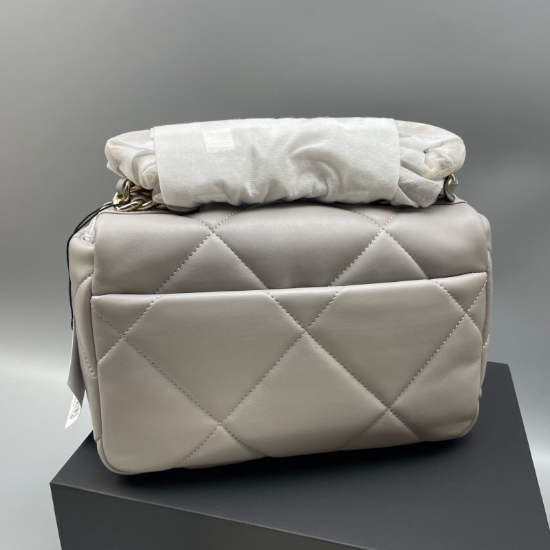 [True-to-ORIGINAL] Chanel Classic Flap Bag Grey For Women 10.2in/26cm