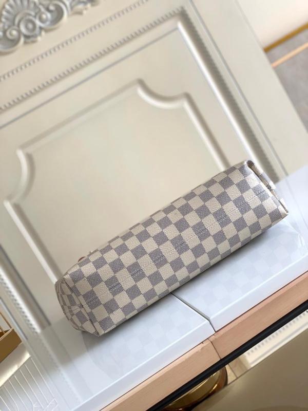 [True-to-ORIGINAL] Louis Vuitton Graceful PM Bag Damier Azur Canvas Rose Ballerine Pink For Women 35cm/13.8in N42249