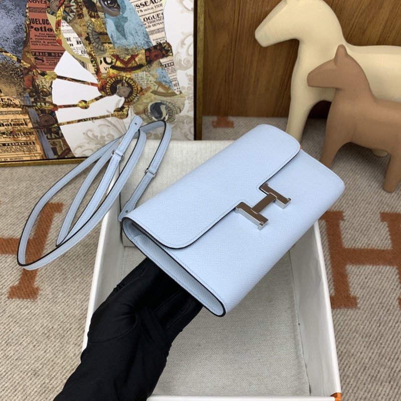 Hermes Constance Long Togo Wallet Light Blue, Silver Toned Hardware Bag For Women, Women’s Handbags, Shoulder Bags 8.1in/21cm