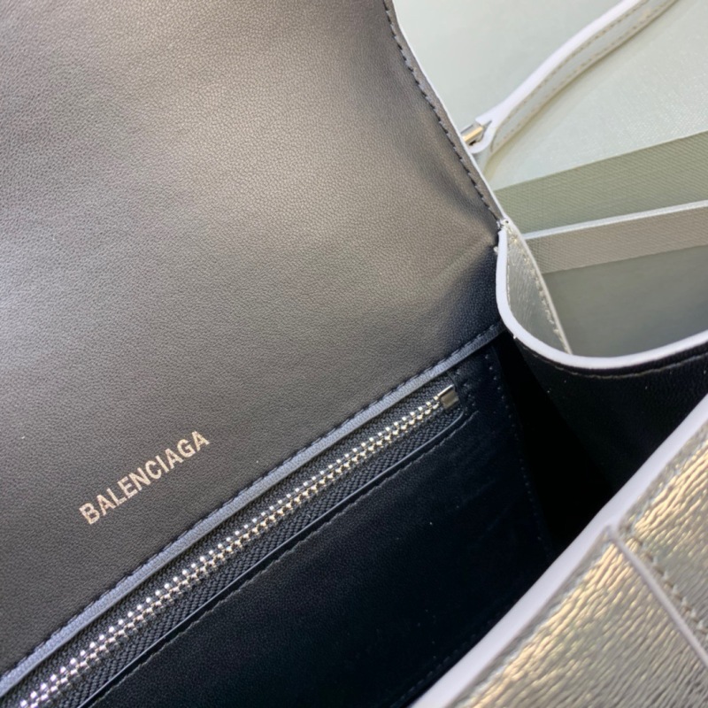 Balenciaga Hourglass Small Handbag In Sliver, For Women, Women’s Bags 9in/23cm