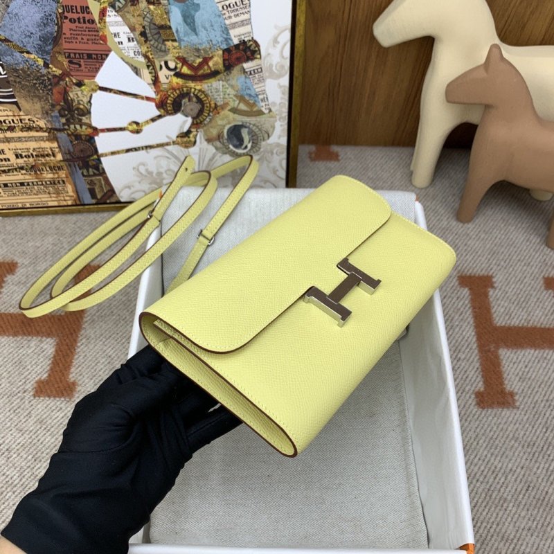 Hermes Constance Long Togo Wallet Yellow, Silver Toned Hardware Bag For Women, Women’s Handbags, Shoulder Bags 8.1in/21cm