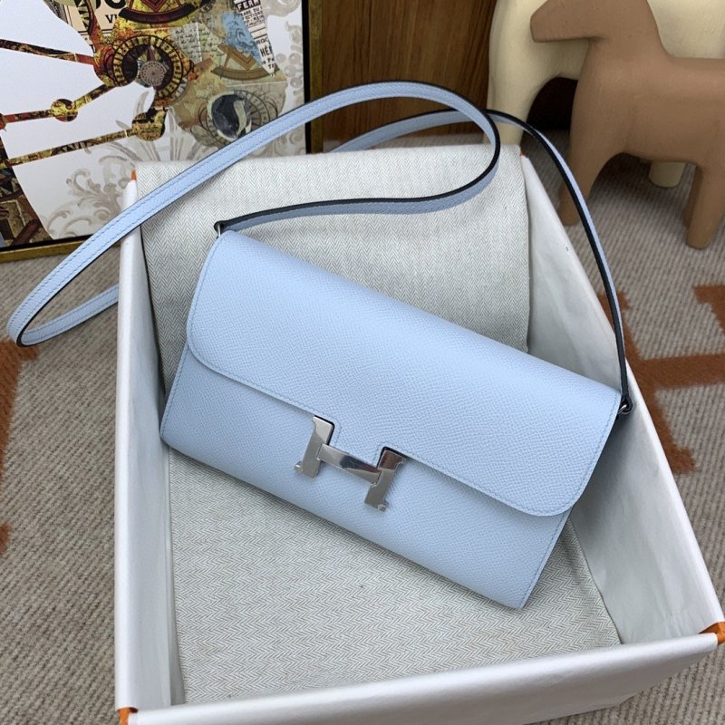 Hermes Constance Long Togo Wallet Light Blue, Silver Toned Hardware Bag For Women, Women’s Handbags, Shoulder Bags 8.1in/21cm