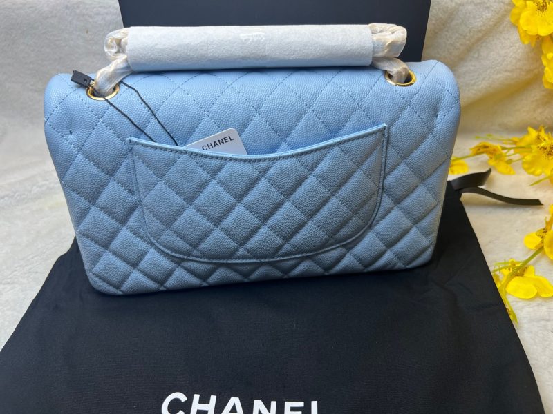 [True-to-ORIGINAL] Chanel Classic Double Flap Bag Light Blue For Women 25cm/10in