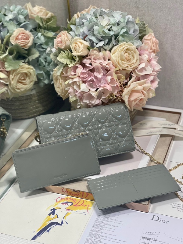 Christian Dior Lady Dior Pouch Gray, For Women, Women’s Handbags 8.5in/21.5cm CD S0204OVRB_M41G