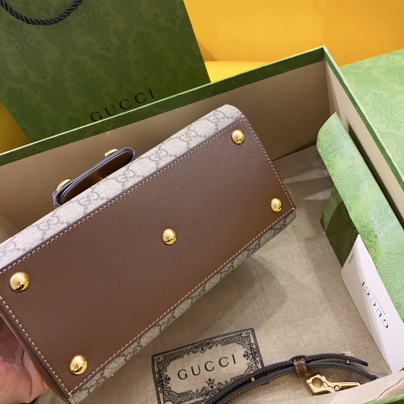 Gucci Horsebit 1955 Mini Bag Brown For Women, Women’s Bags 8.7in/22cm GG ‎703848 9AAAJ 8563