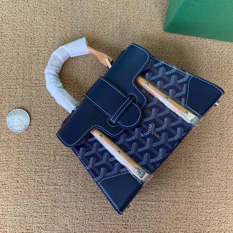 Goyard Saigon Structure Mini Bag Navy Blue For Women‎ 7.9in/20cm SAIGOBMINTY12CL12P