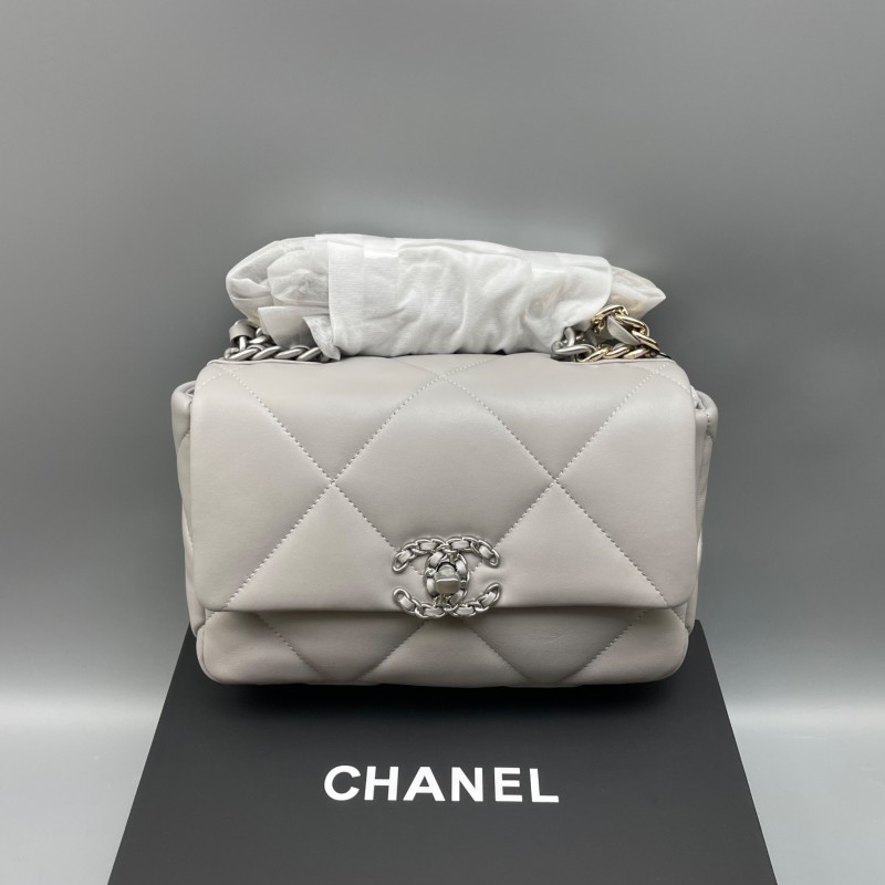 [True-to-ORIGINAL] Chanel Classic Flap Bag Grey For Women 10.2in/26cm