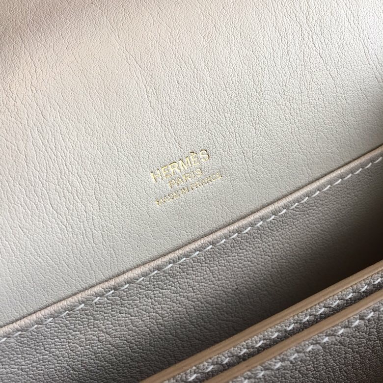 Hermes Mini Evercolor Sac Roulis 19 White Gold Hardware For Women 7.5in/19cm