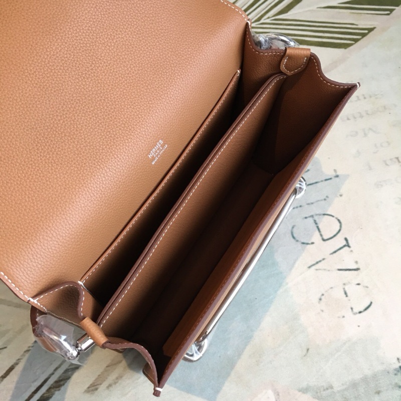 Hermes Mini Evercolor Sac Roulis 19 Brown Palladium Hardware For Women 9in/23cm