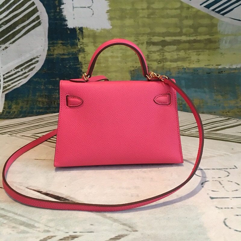 Hermes Mini Kelly Pink For Women Gold Toned Hardware 7.5in/19cm
