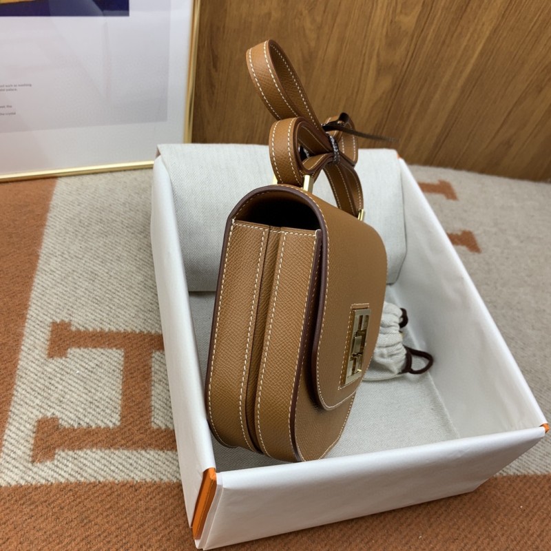 Hermes Mosaique 17 Brown, Gold Toned Hardware Bag For Women, Women’s Handbags, Shoulder Bags 6.7in/17cm