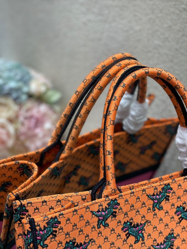 Christian Dior Large Dior Book Tote Orange Multicolor, For Women, Women’s Handbags 16.5in/42cm CD