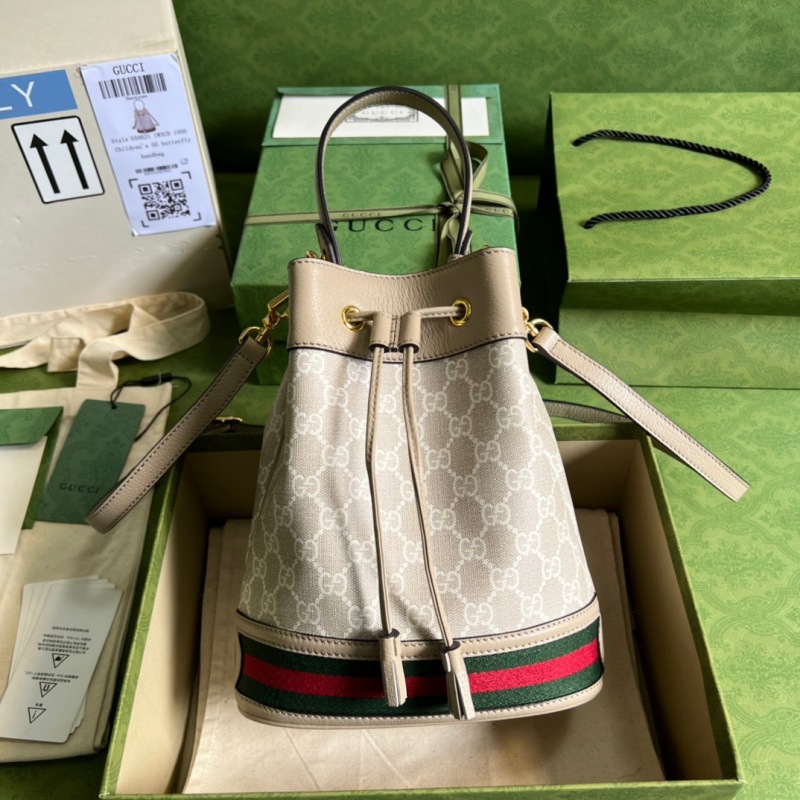 Gucci Ophidia Small GG Bucket Bag White For Women, Women’s Bags 10in/25cm GG ‎