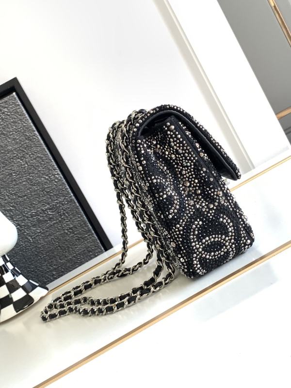 Chanel Paris Double Flap Handbag Black For Women 20cm / 7.9in