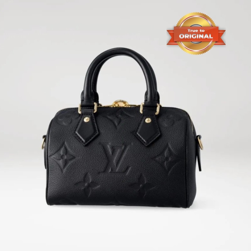 [True-to-ORIGINAL] Louis Vuitton Speedy Bandoulière 20 Monogram Empreinte Black For Women 20.5cm/8.1in M58953