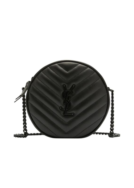 Saint Laurent Vinyle Round Camera Crossbody Bag Black For Women NMS21_V4HJ4