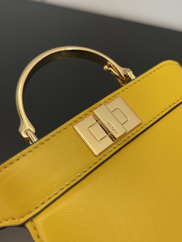 Fendi Peekaboo ISeeU Petite Yellow Micro Bag For Woman 11cm/4.5in