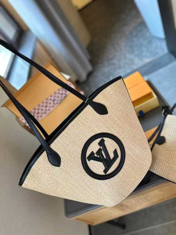 Louis Vuitton Saint Jacques Raffia Beige For Women, Women’s Handbags, Shoulder And Crossbody Bags 22.4in/57cm LV