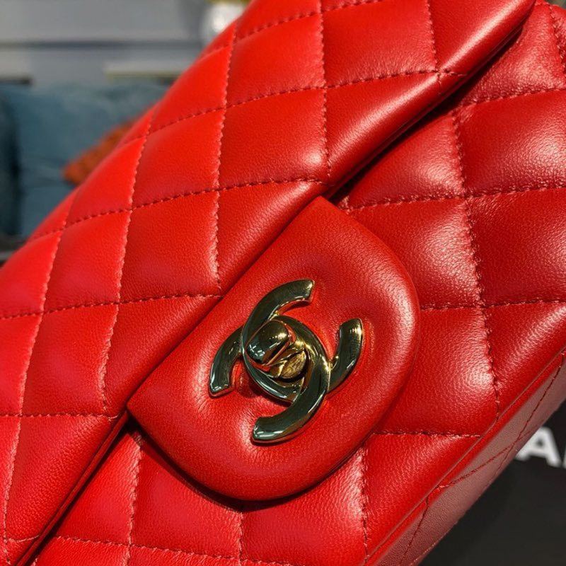 Chanel Mini Flap Bag Red For Women, Women’s Bags, Women’s Bag, Shoulder And Crossbody 7.8in/20cm A69900