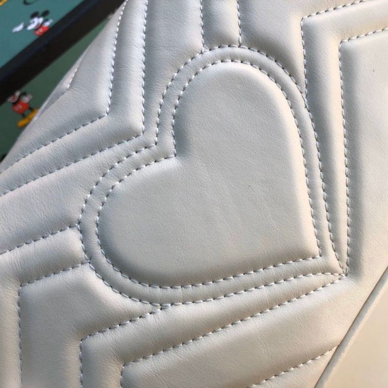 Gucci Marmont Matelassé Mini Bag  White  For Women 8.5in/22cm GG 446744 DTDIT 9022
