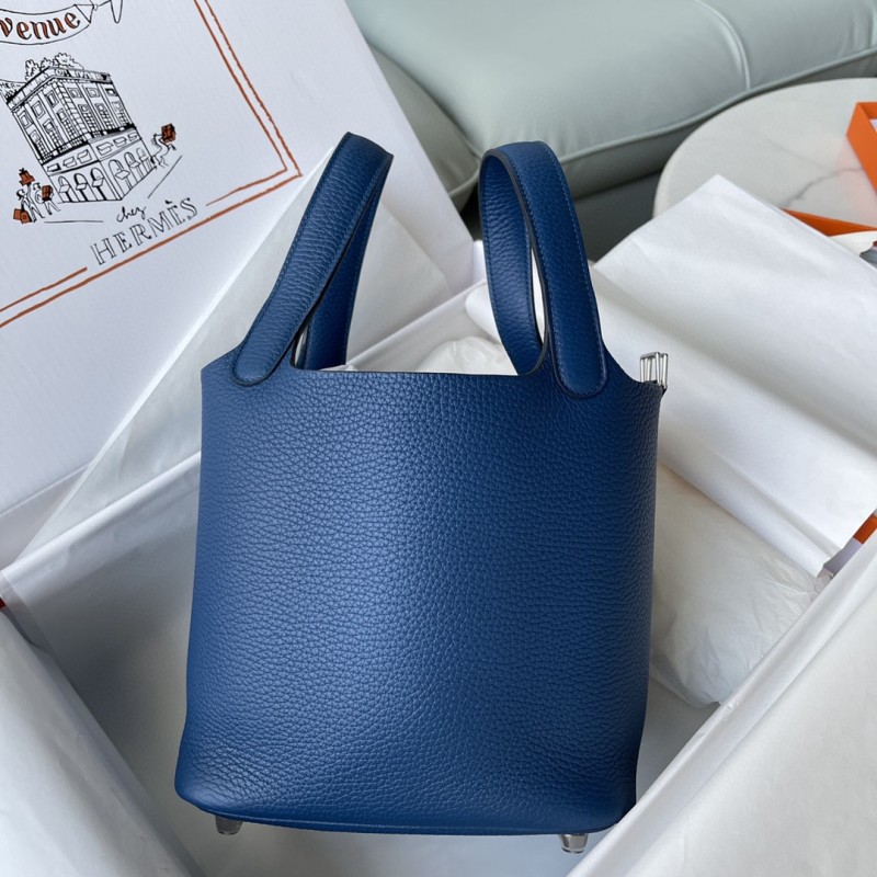 Hermes Picotin Lock 18 Bag Navy Blue For Women, Women’s Handbags 7.1in/18cm