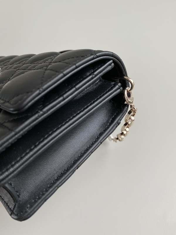 Dior Lady Top Handle Clutch Beige/Black/White For Women 8.5in/21cm S0980ONMJ_M49P