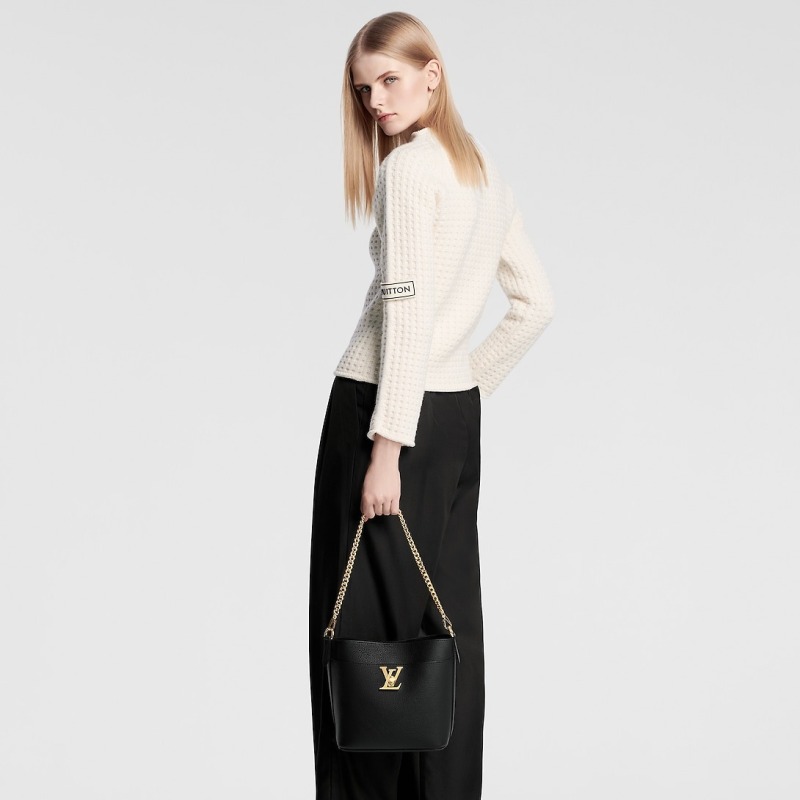 Louis Vuitton Lock And Walk Bag Black For Women M24006- 20.5 Cm/ 8 Inches