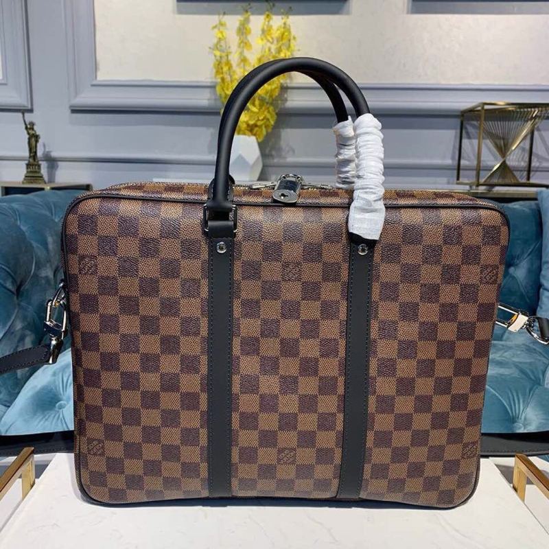 Louis Vuitton Porte Documents Voyage PM Damier Ebene Canvas For Women, Women’s Handbags, Shoulder And Crossbody Bags 14.6in/37cm LV N41466