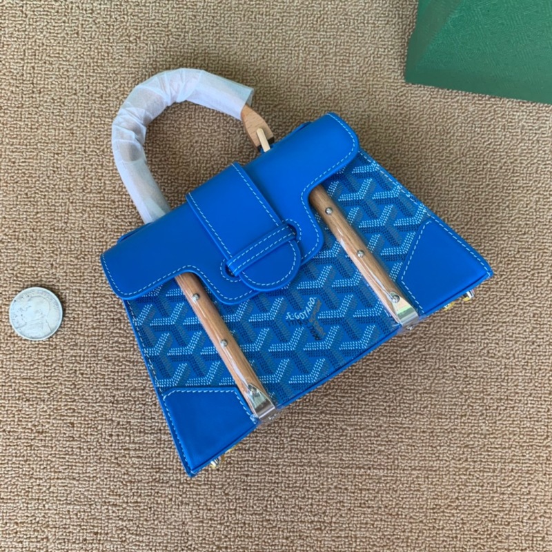 Goyard Saigon Structure Mini Bag Blue For Women‎ 7.9in/20cm SAIGOBMINTY10CL10P