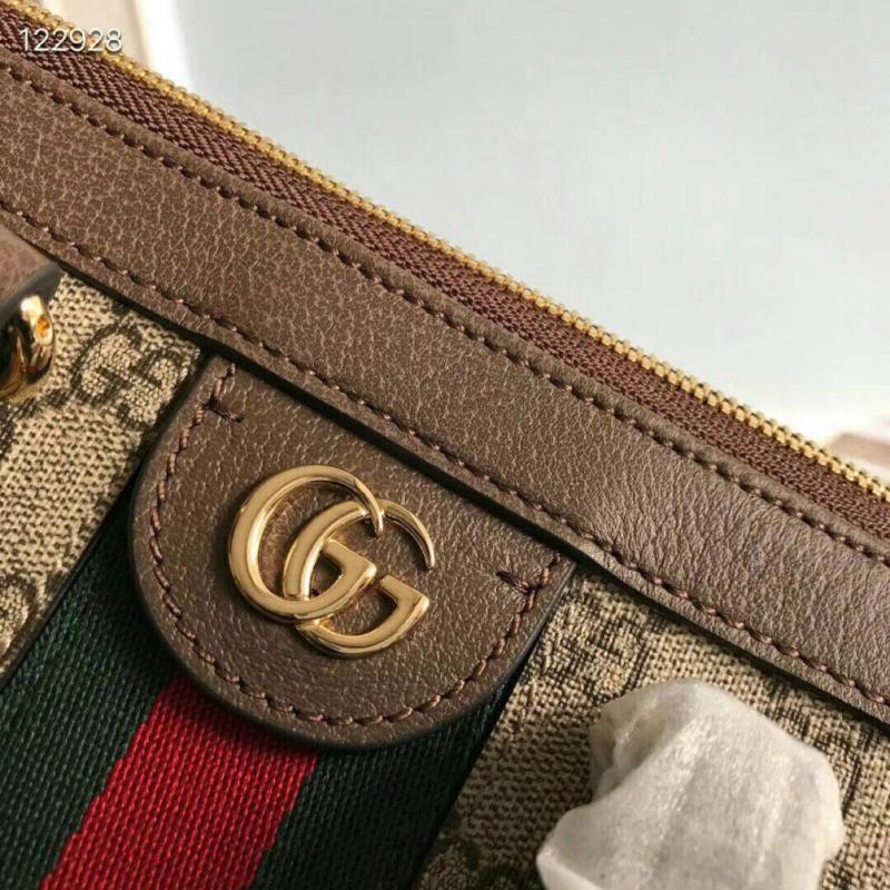 Gucci Ophidia GG Medium Tote Bag Beige/Ebony GG Supreme Canvas With Brown For Women 13in/33cm GG 524537 K05NB 8745
