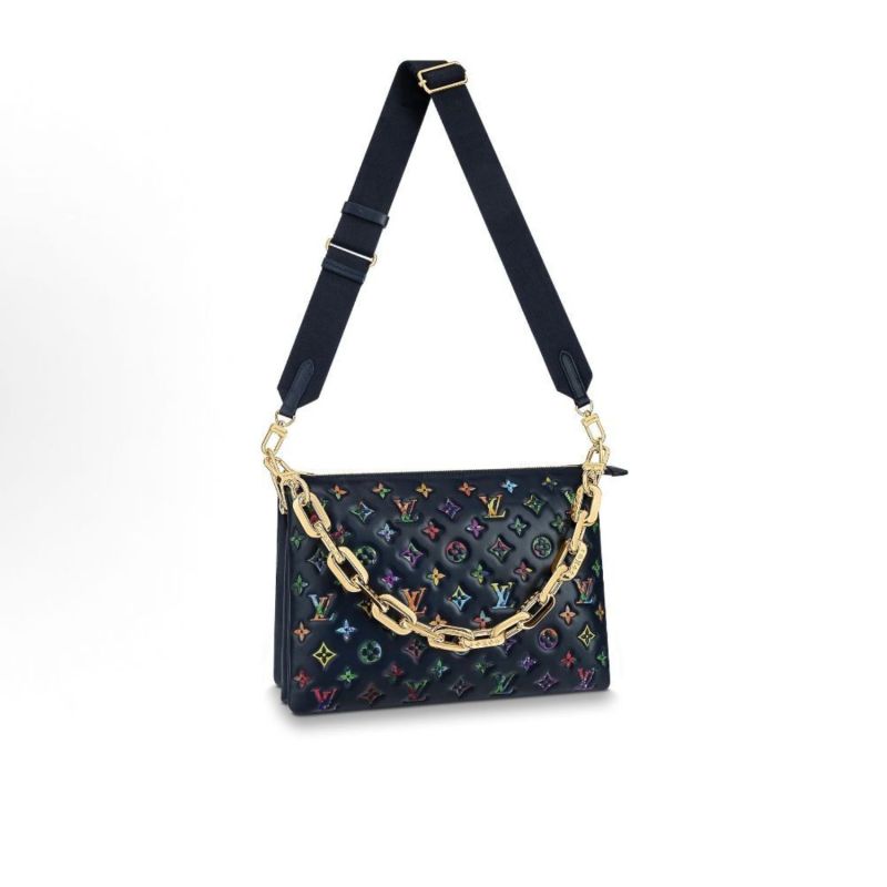 Louis Vuitton Coussin MM Puffy Navy Blue For Women, Women’s Handbags, Shoulder And Crossbody Bags 13.4in/34cm LV M21204