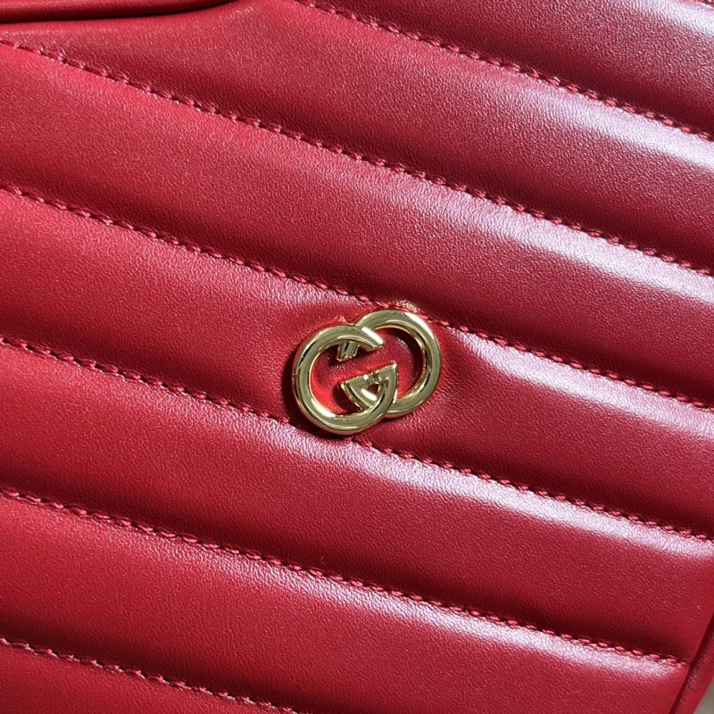 Gucci Interlocking G Mini Heart Shoulder Bag Red/White/Black For Women 20cm / 7.9in 751628 AACCL 6433