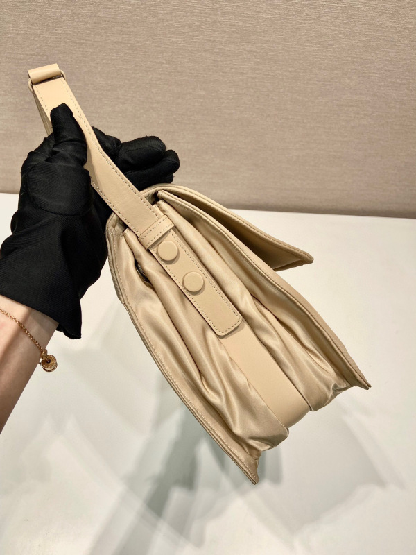 Prada Medium Padded Shoulder Bag In Beige For Women 11.8in/ 30cm