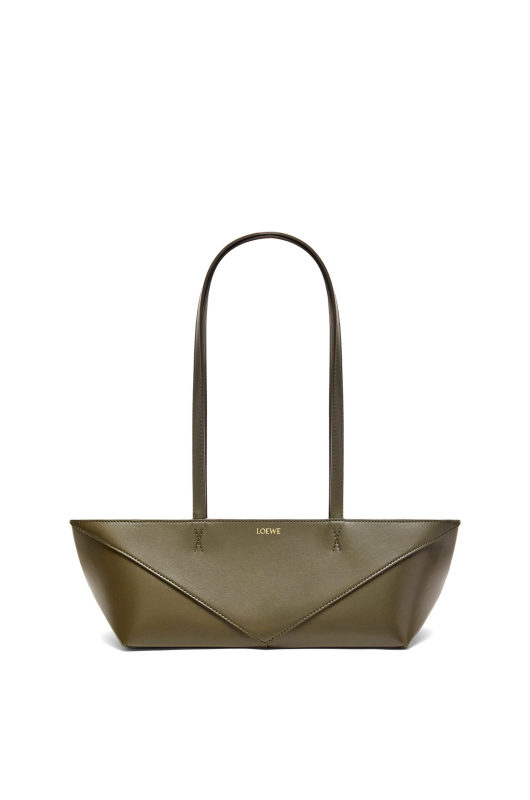 Loewe Cropped Puzzle Fold Dark Khaki Green Bag For Women A779PTEX01- 39 Cm/ 15.4 Inches