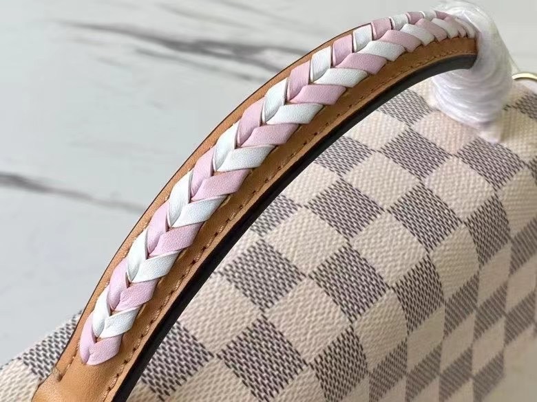 Louis Vuitton Croisette Damier Azur Canvas Pink For Women, Women’s Handbag, Shoulder And Crossbody Bags 9.8in/25cm LV N50053