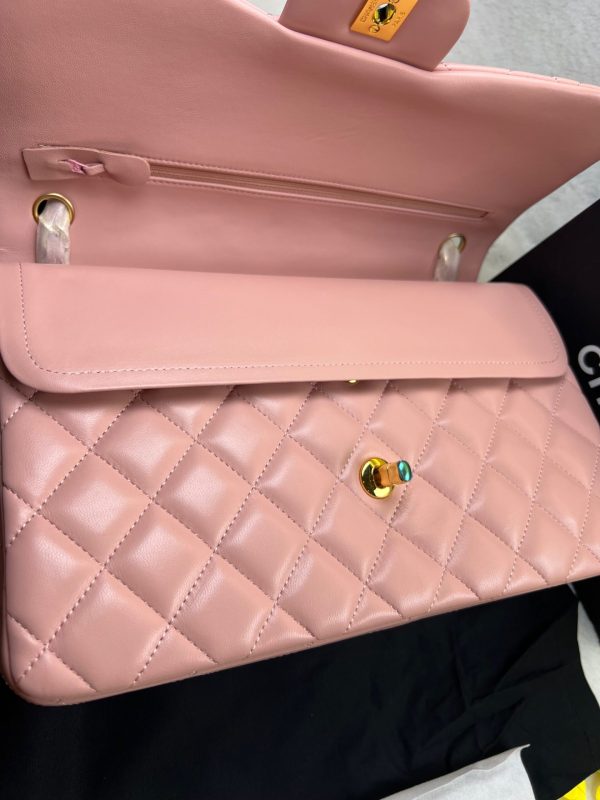 [True-to-ORIGINAL] Chanel Large Classic Handbag Light Pink For Women 30cm/11.7in A58600 Y04059 NW780