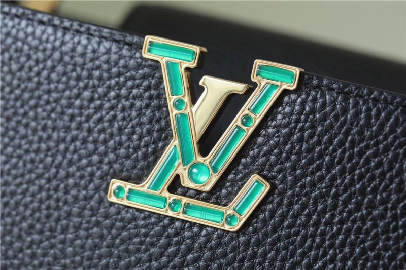 Louis Vuitton Capucines MM Taurillon Black For Women, Women’s Handbags, Shoulder And Crossbody Bags 31.5cm/12.4in LV