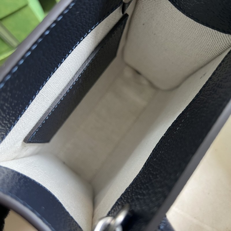 Gucci Mini Tote Bag With Interlocking G Beige And Blue GG Supreme Canvas For Women 7.8in/20cm 671623 K9GSN 4075