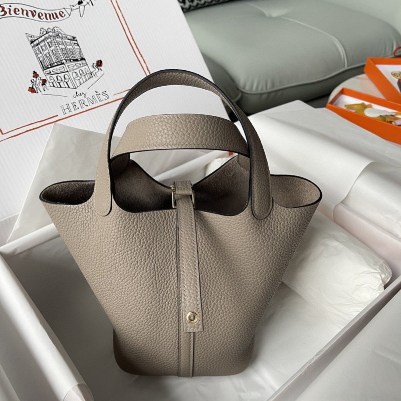 Hermes Picotin Lock 18 Bag Greige For Women, Women’s Handbags 7.1in/18cm