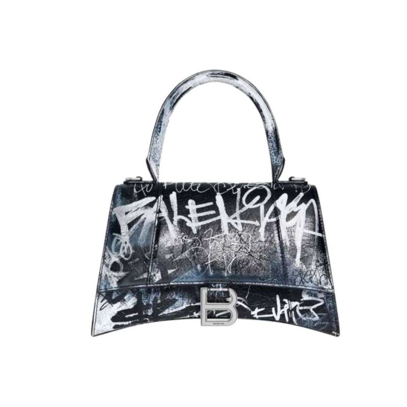 Balenciaga Hourglass Small Handbag Black For Women 12.2in/31cm