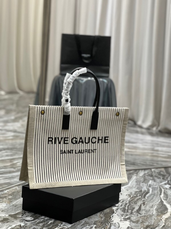 Saint Laurent Rive Gauche Tote Bag White For Women‎ 18.8in/48cm