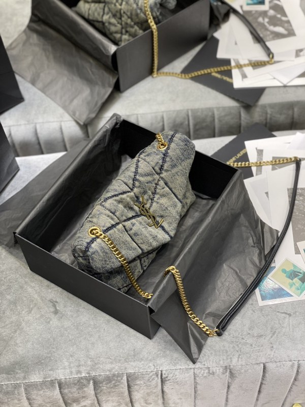 Saint Laurent Puffer Toy Bag Grey For Women‎ 9in/23cm