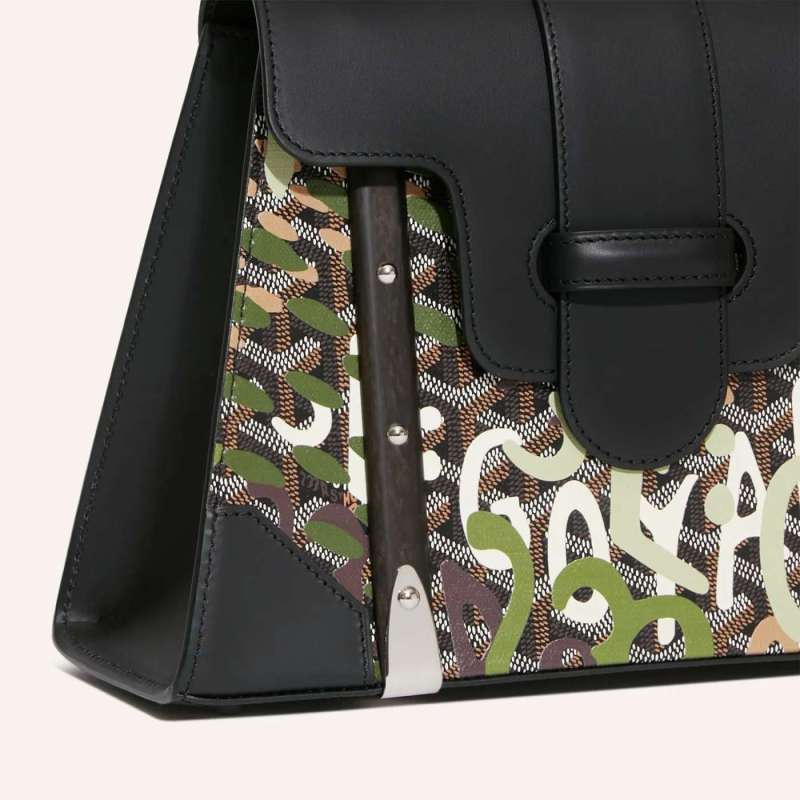 Goyard Saïgon Structuré PM Bag Lettres Camouflage Black And Green For Women SAIRLCPMLTY0130EBP- 28 Cm/ 11 Inches