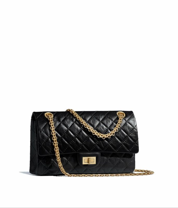 Chanel 2.55 Black Bag For Women A37586 Y04634 C3906- 9.4 Inches/ 24 Cm