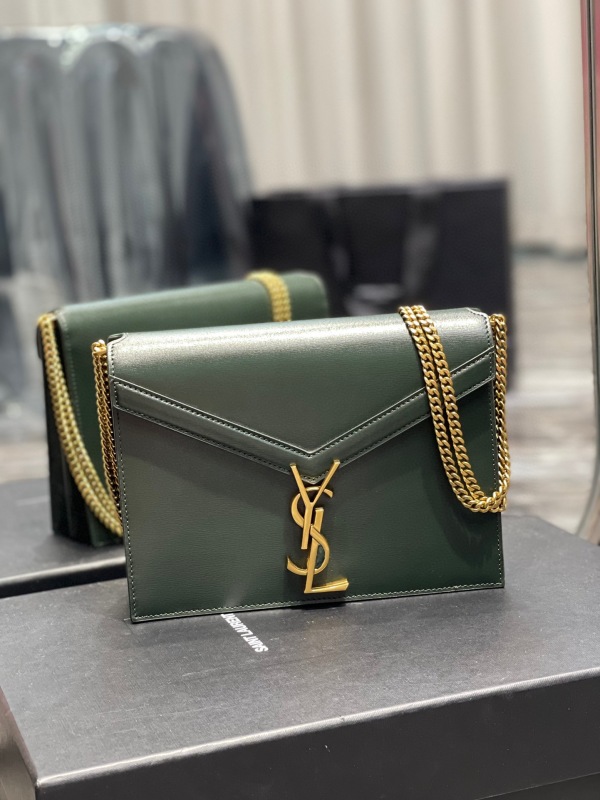 Saint Laurent Cassandra Medium Chain Bag Black/White/Red/Green/Burgundy For Women‎ 8.6in/22cm