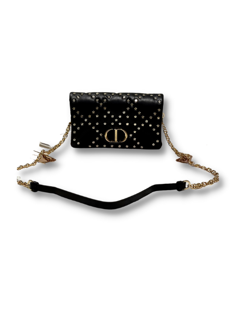 Dior Caro Macrocannage Pouch Black/White For Women 7.5in/19.5cm S5135BNHH_M900