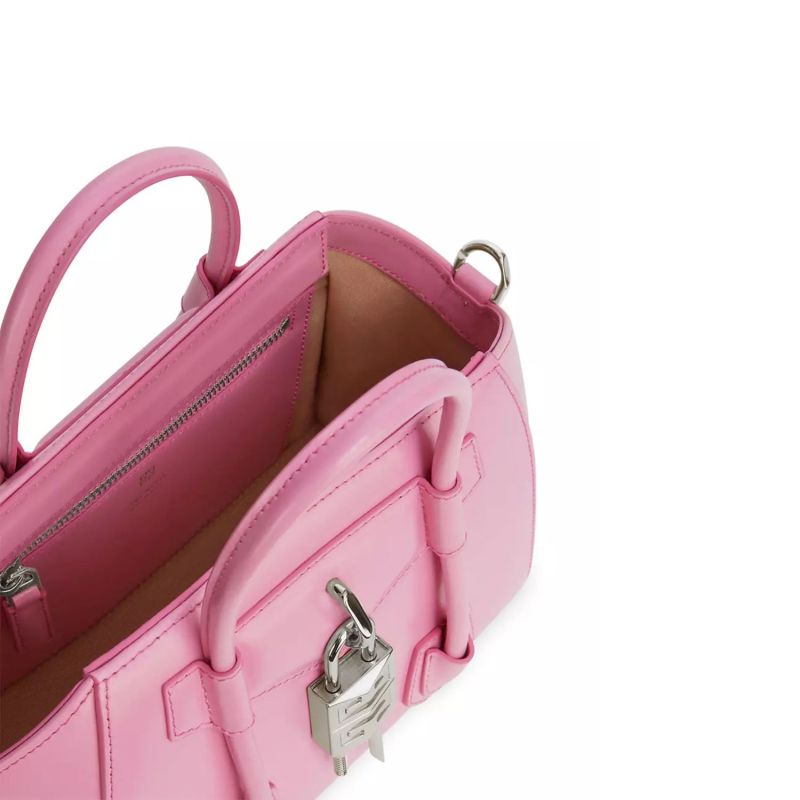 Givenchy Mini Antigona Lock Bag In Box Leather Bright Pink For Women 11.4 in/ 28.9 cm