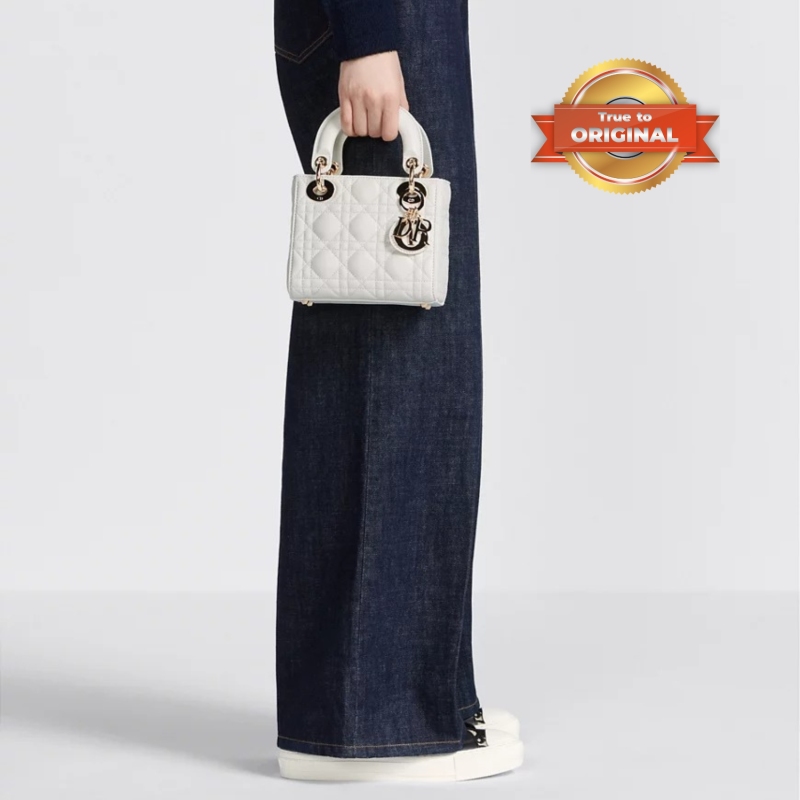 [True-to-ORIGINAL] Christian Dior Mini Lady Dior Bag Latte For Women 17cm/6.5in M0505ONGE_M030